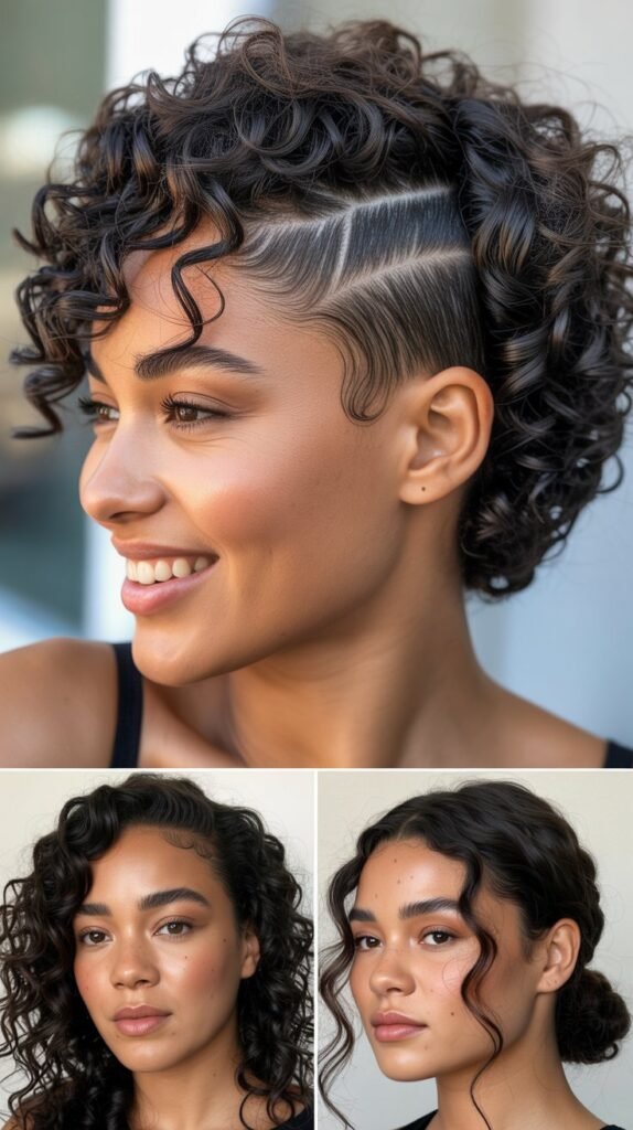 Curly Undercut with Zigzag Part