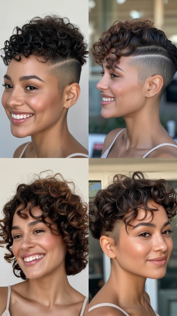 Curly Temple Undercut