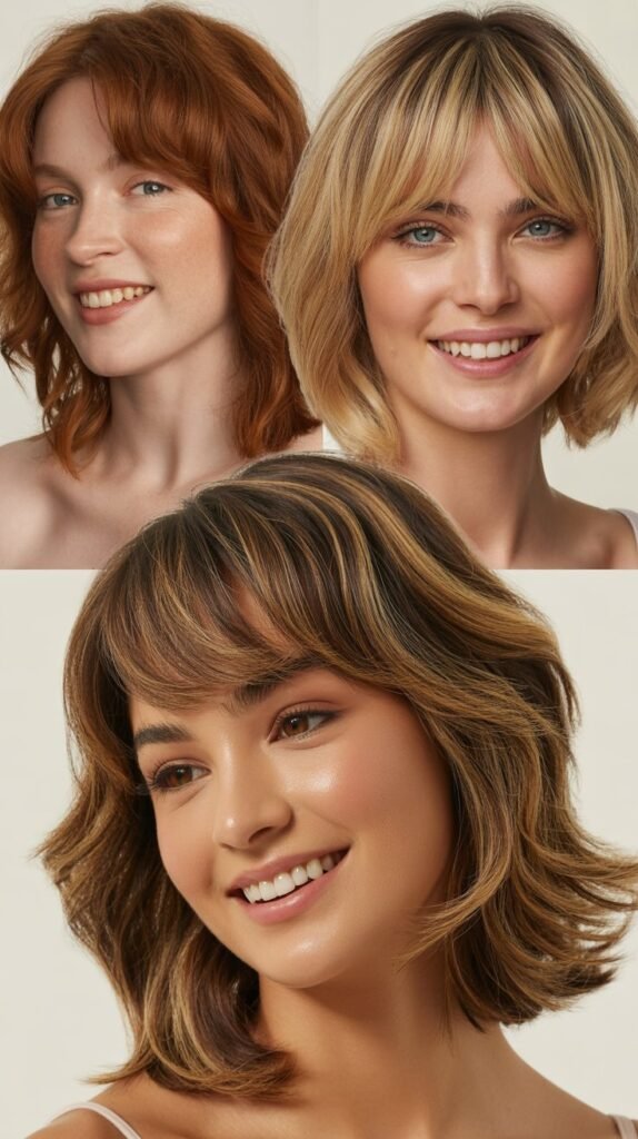 Wispy Bangs for Square Faces