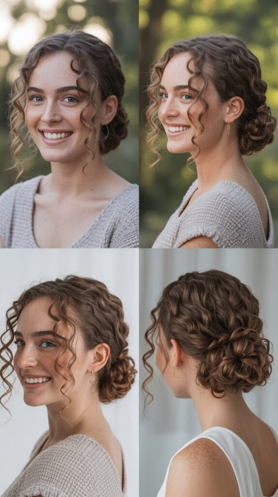 Romantic Curly Low Side Bun