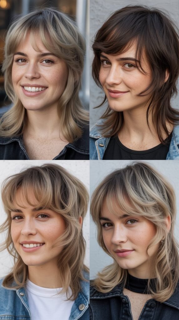  Wispy Curtain Bangs With Undercut Layers: Hidden Edge