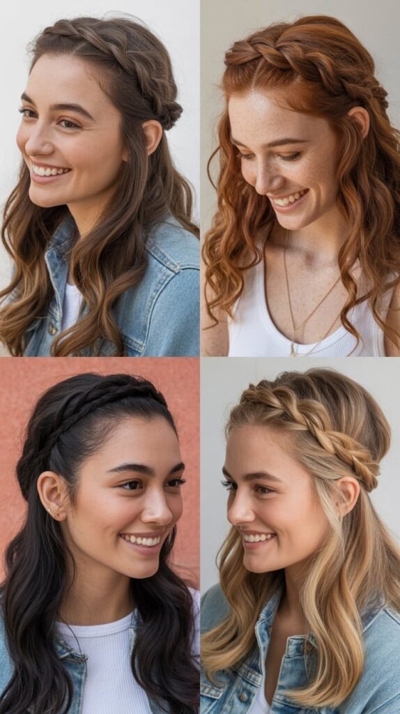  Half-Up Half-Down with Twisted Crown