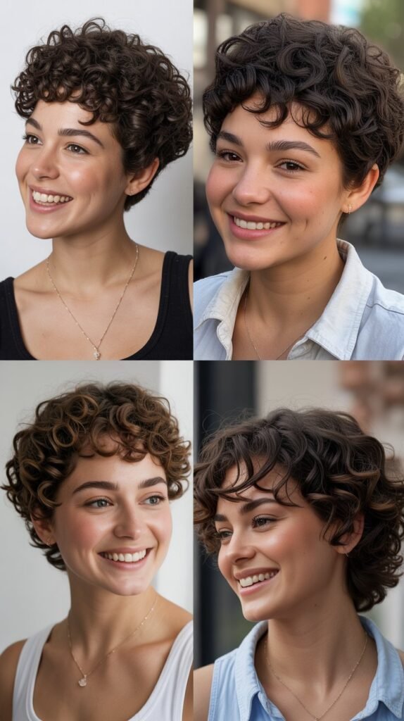 Classic Curly Pixie Cut