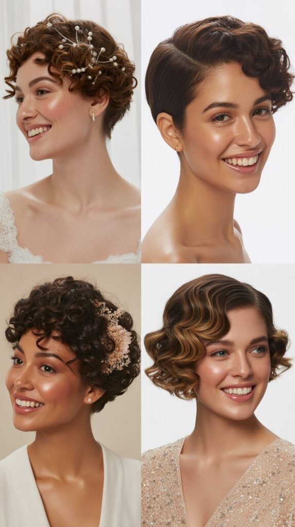 Short Curly Wedding and Special Event Styles