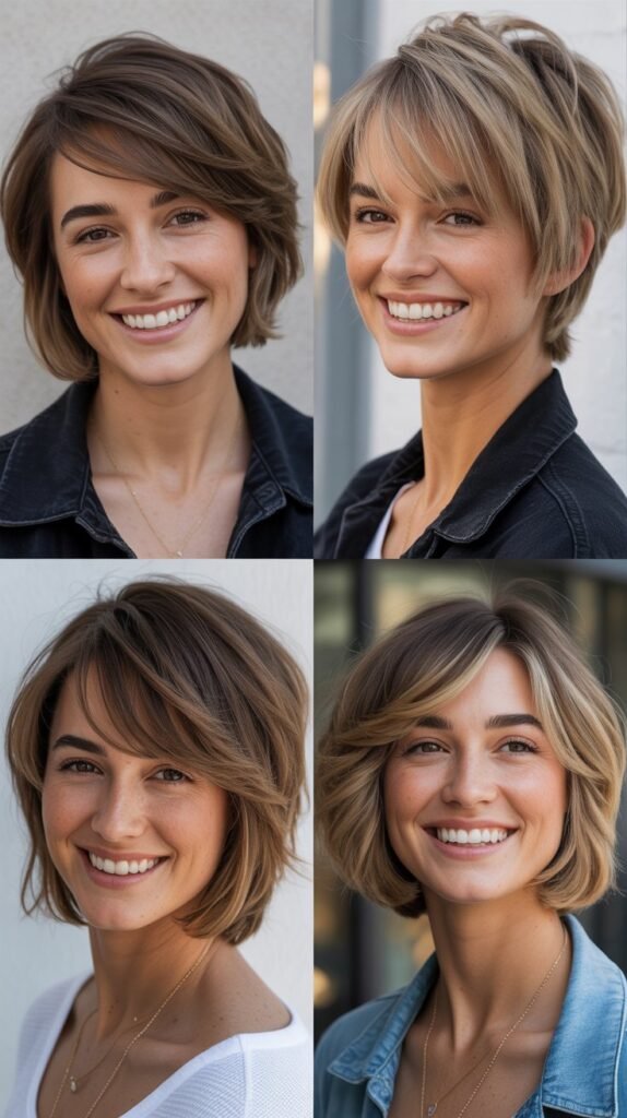 Wispy Bangs with Stacked Layers