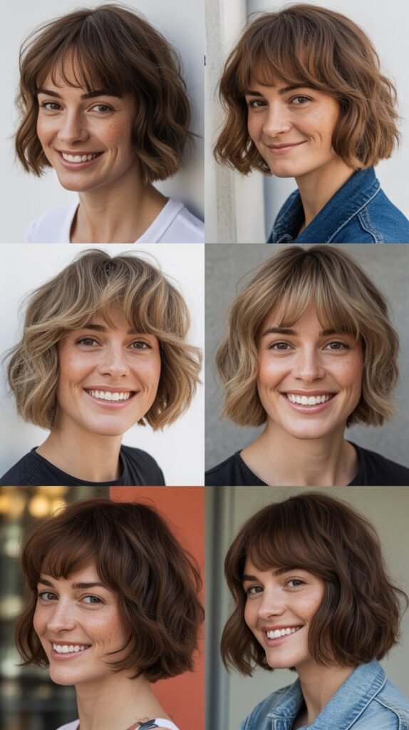 Wispy Bangs With Precision Layered Bob: Clean Sophistication