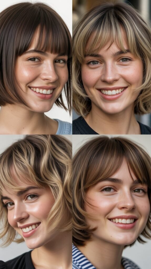  Wispy Arched Baby Bangs With Edgy Choppy Layers