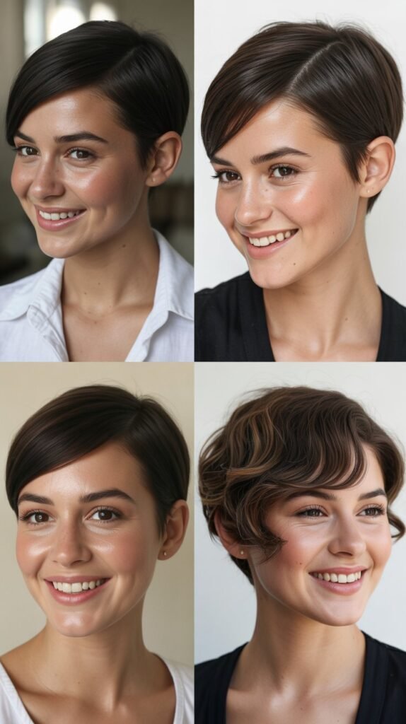 Side-Parted Sleek Pixie