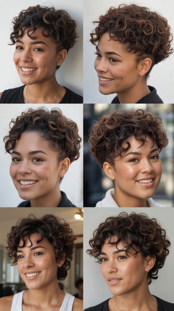 Short Curly Cuts for Different Hair Densities