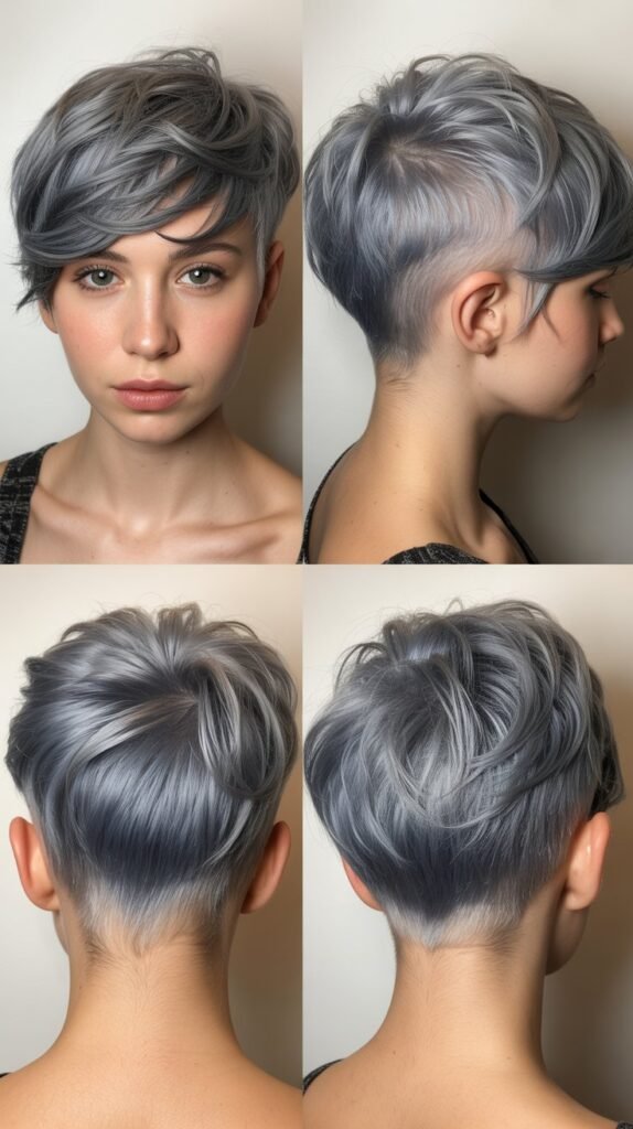 Silver/Gray Pixie With Undercut