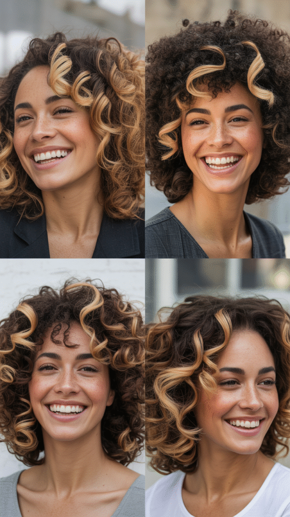 Curly Braided Halo with Flowers