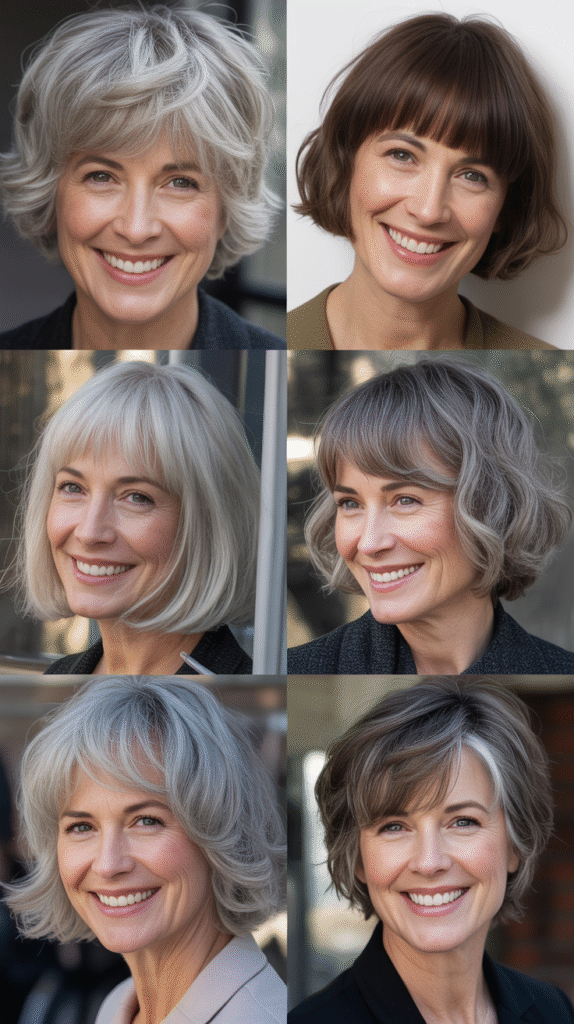 13. Textured Fringe with Tousled Gray Waves