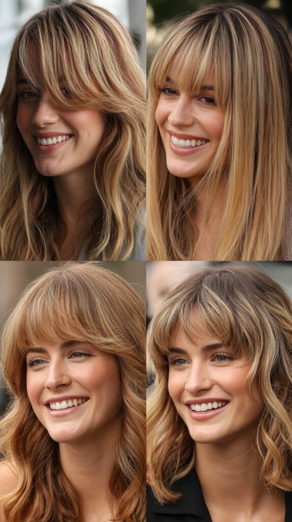 13. Textured Fringe with Butterscotch Blonde Warmth