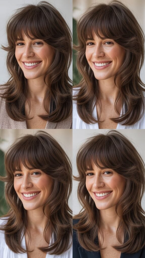 Wispy Bangs With Elongated Layers
