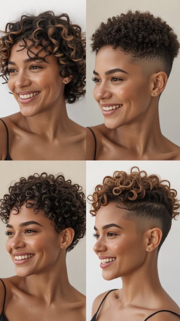 Defined Curly Fade