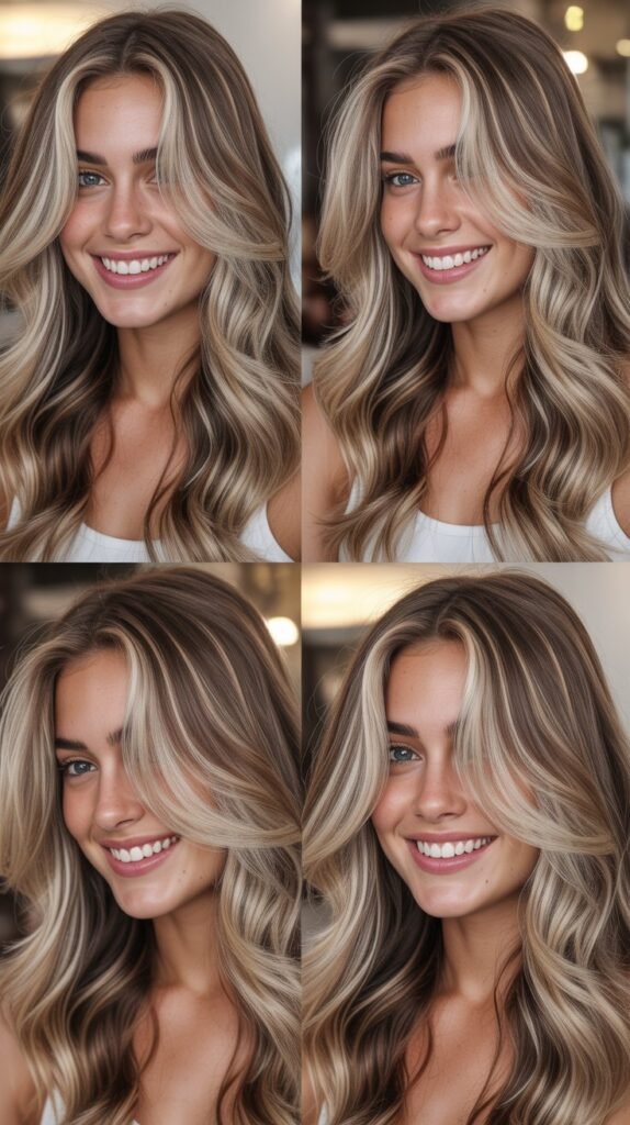  Icy Blonde Highlights on Light Brown Hair