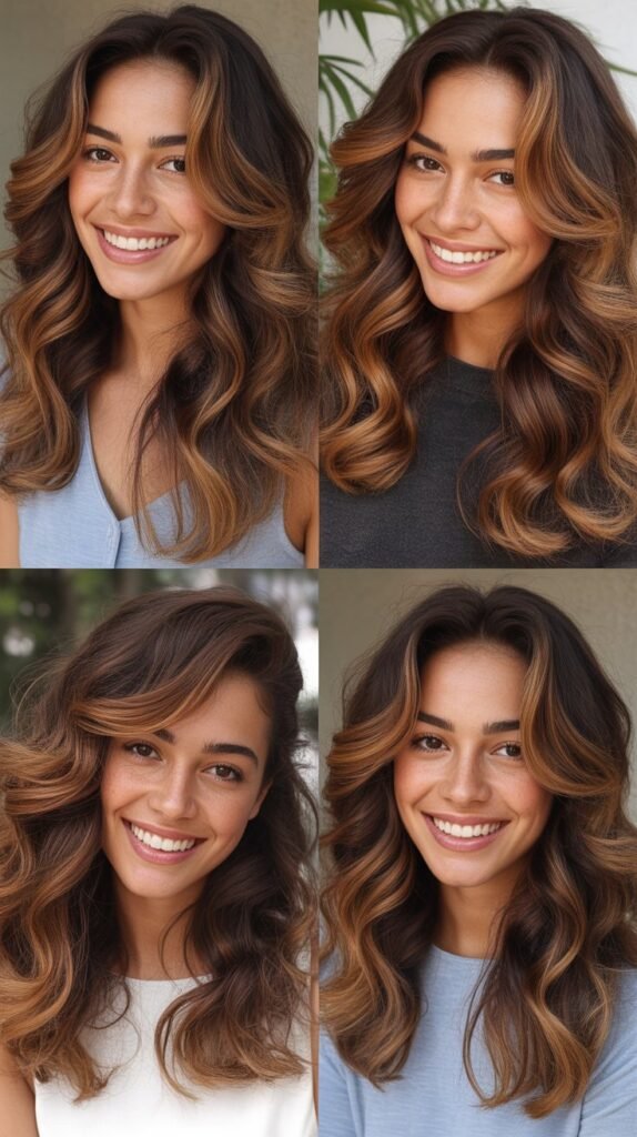  Long Textured Bangs With Gray Shoulder Waves
