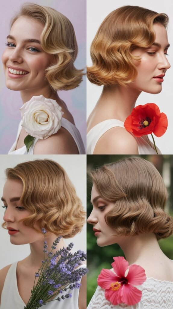 Side-Pinned Waves with Flower Accent
