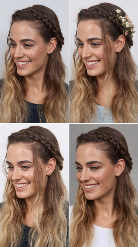 Loose Half-Crown Braid