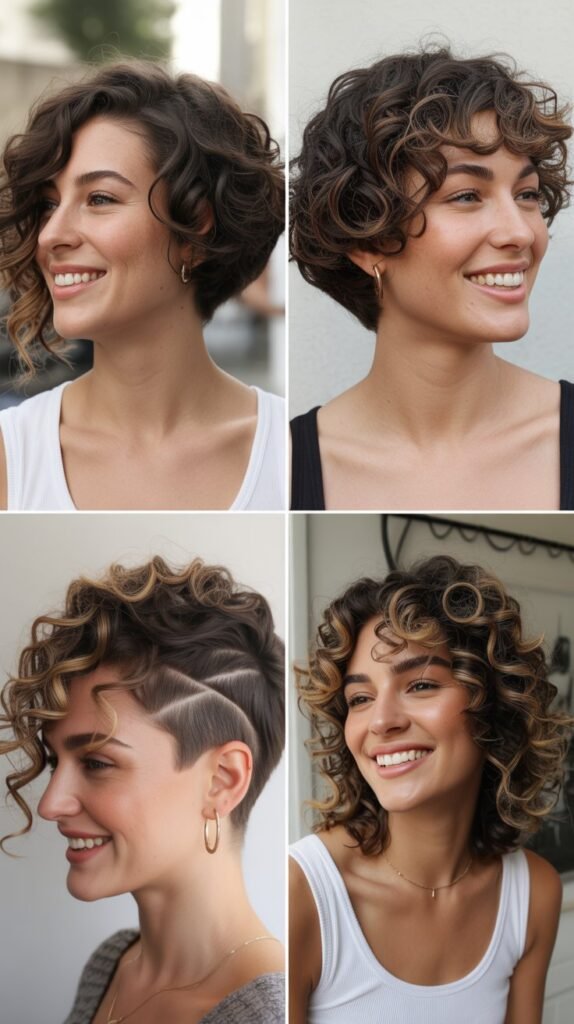 Asymmetrical Curly Cut