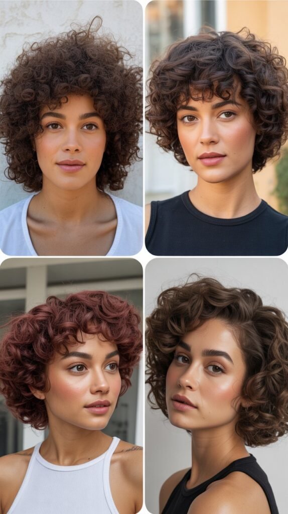 Curly Halo Cut with Crown Volume