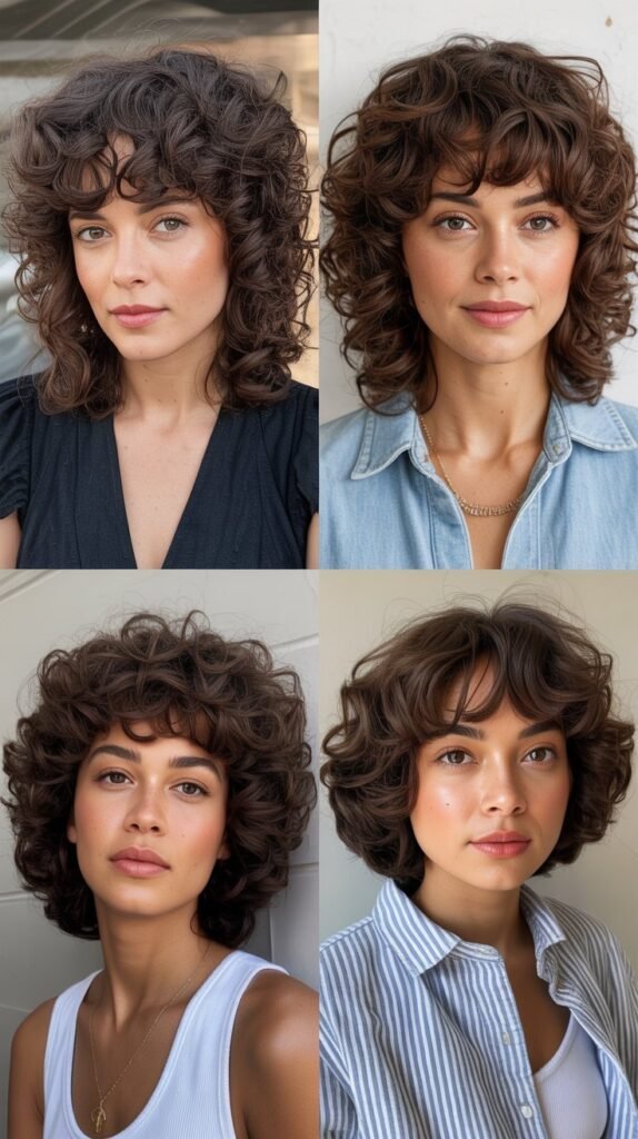 Curly Bangs with Layers