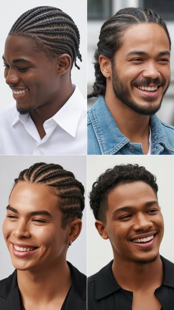 . Feed-In Cornrows for Natural Look