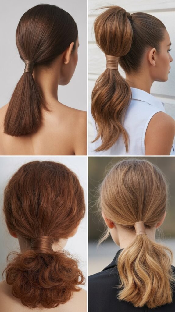 Textured High Ponytail with Wrapped Base