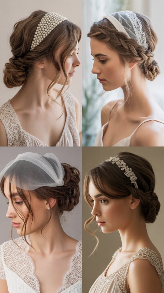 Grecian Twist with Juliet Cap Veil