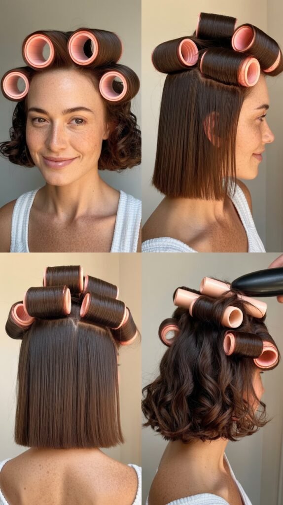  Blunt Cut with Hot Rollers