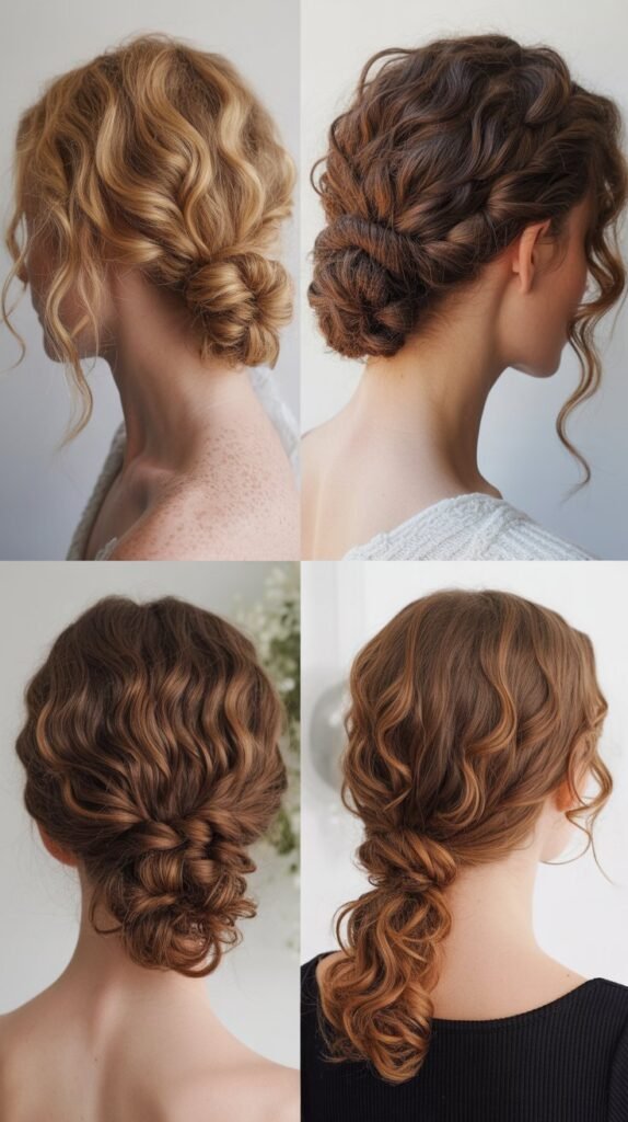 Textured French Twist with Curly Pieces