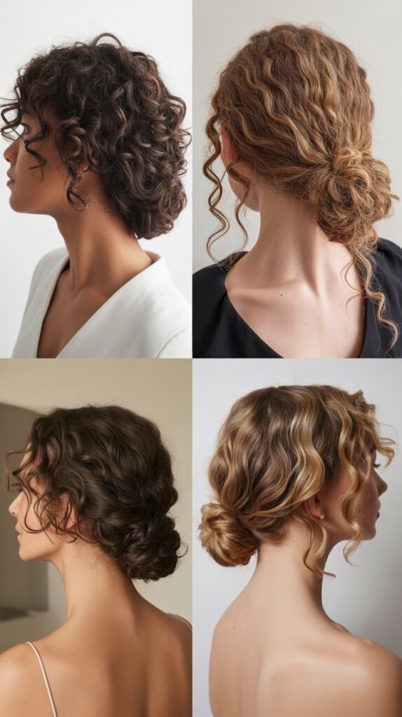 Curly Low Side Chignon
