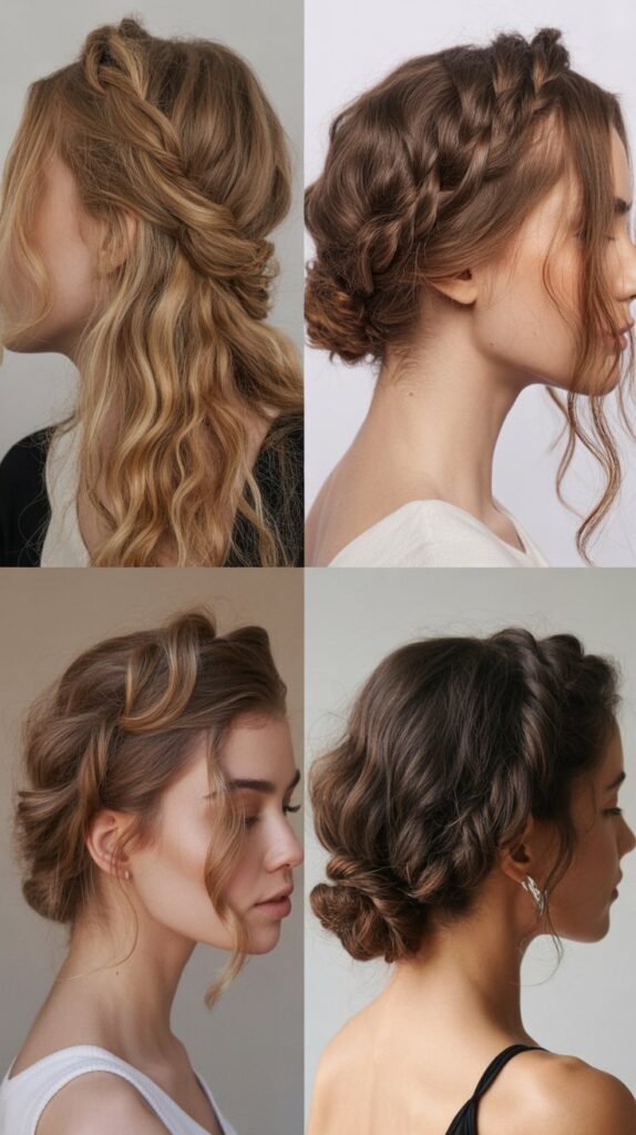 Twisted Halo Updo with Texture