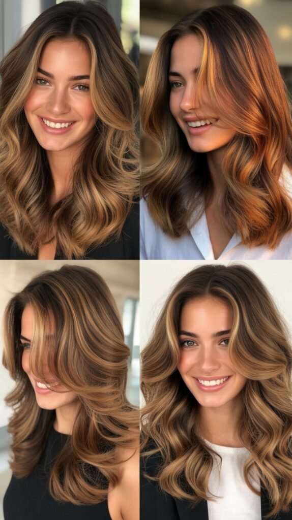  Caramel Highlights on Gray-Blending Hair