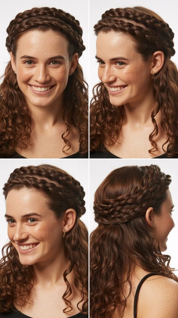 Rope Braid Crown with Loose Curls