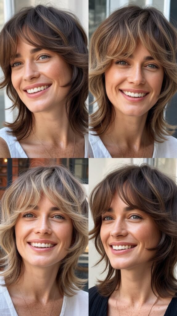 Shaggy Layers with Wispy Bangs for Maximum Texture