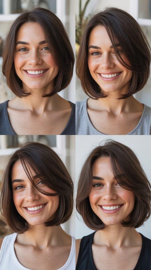 Dark Chocolate Brown Inverted Bob