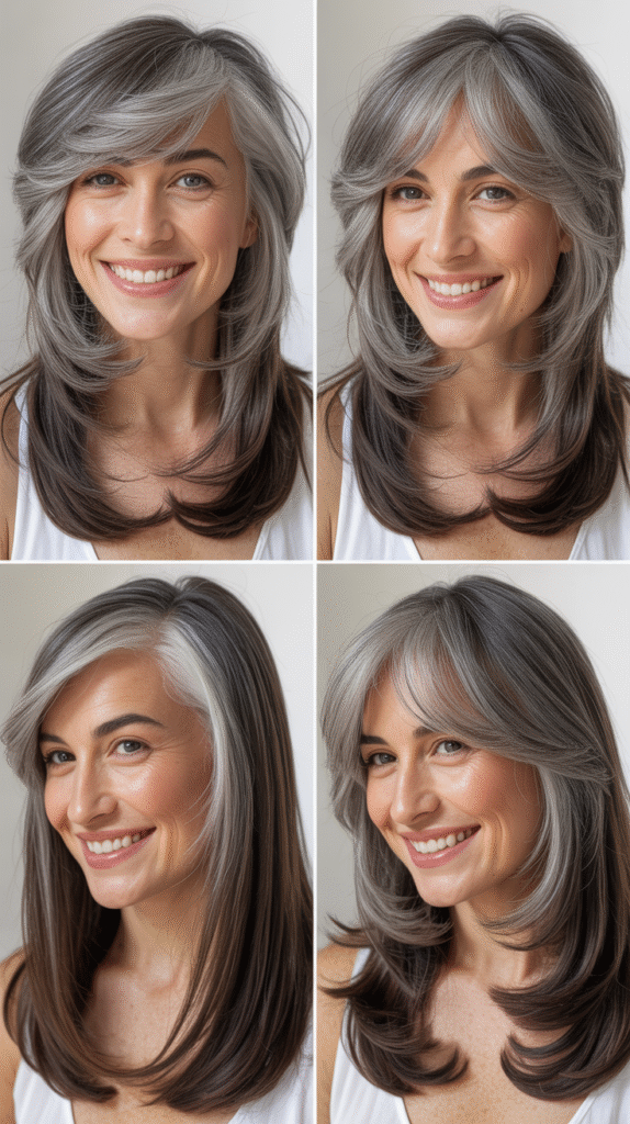 Asymmetrical Choppy Bangs With Gray Pixie Bob