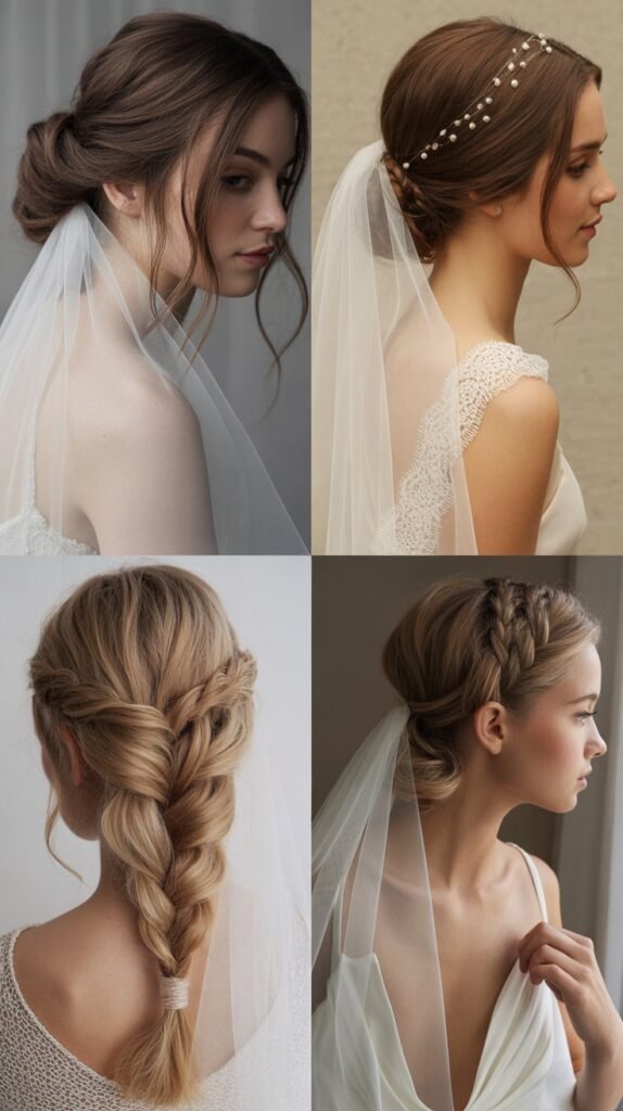 Twisted Side Sweep with Waltz Veil