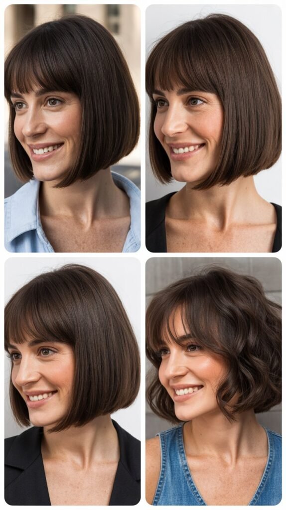 Blunt Bob With Long Side Bangs