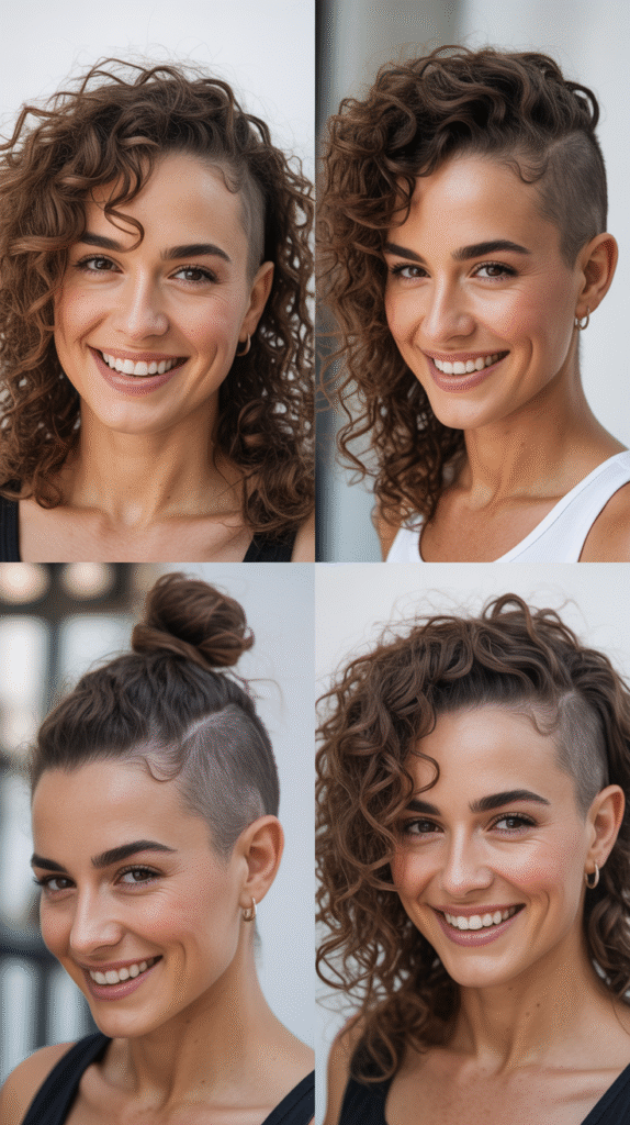 Curly Hair with Shaved Sides