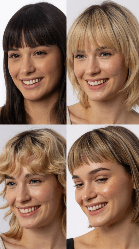 Choppy Bangs with Wheat Blonde Dimension