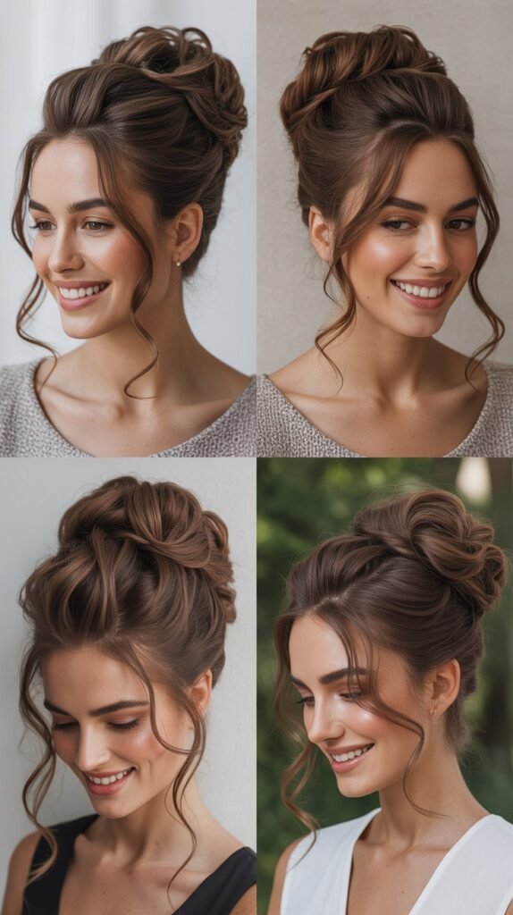 Elegant Chignon with Loose Curls