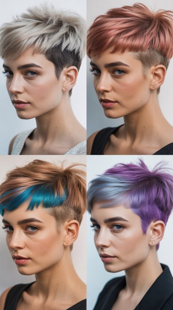 Pixie With Undercut And Color Blocking
