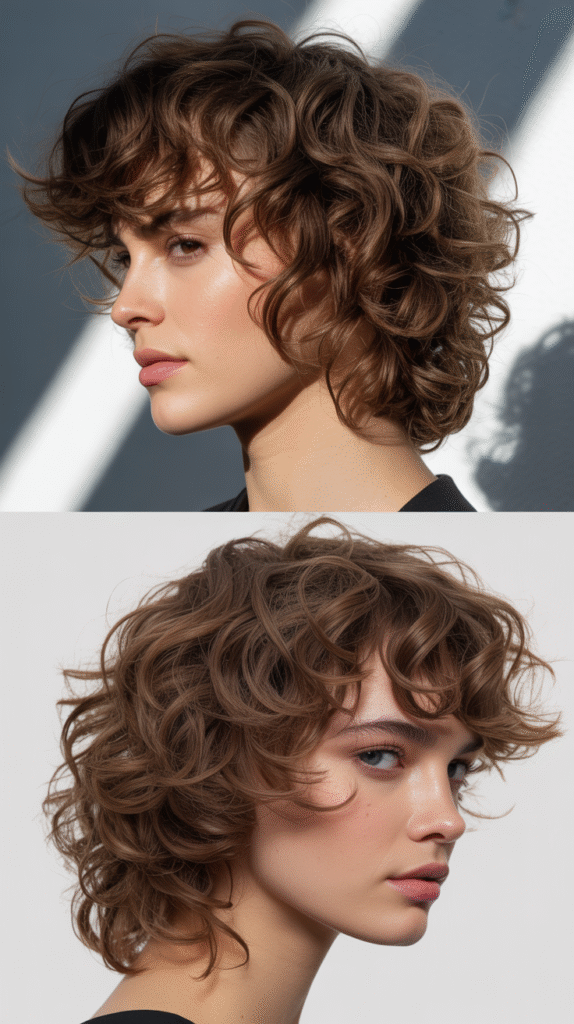  Asymmetrical Curly Shag