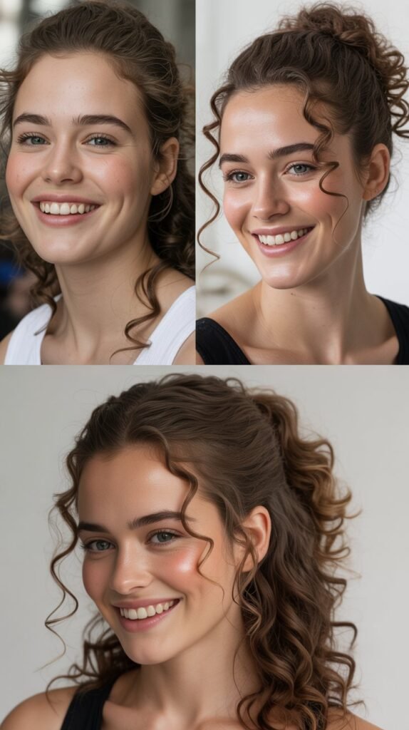 High Half-Ponytail with Curls