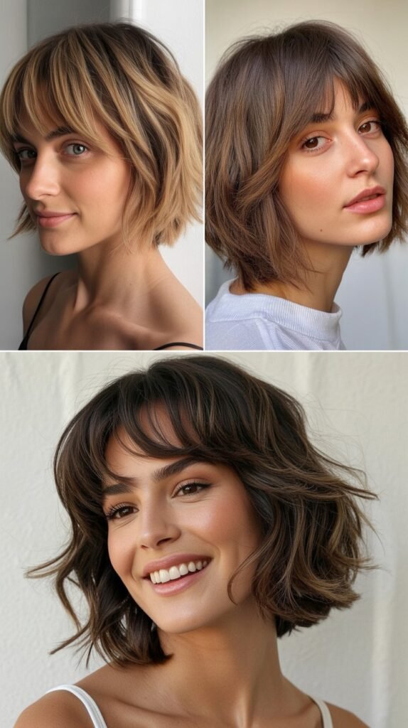 Wispy Bangs With Choppy Bob Layers