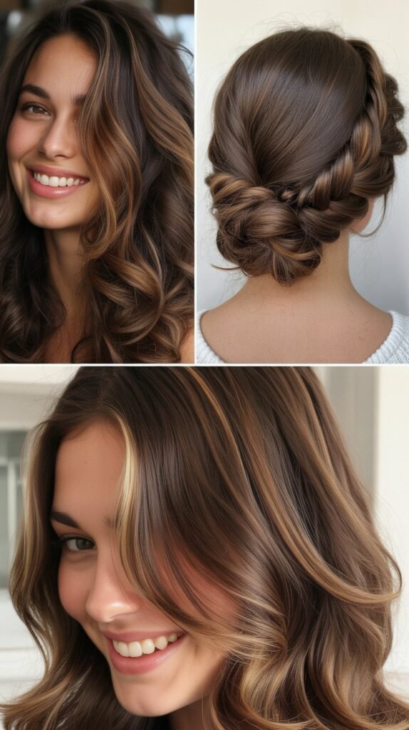 Subtle Mocha Lowlights and Highlights Combination