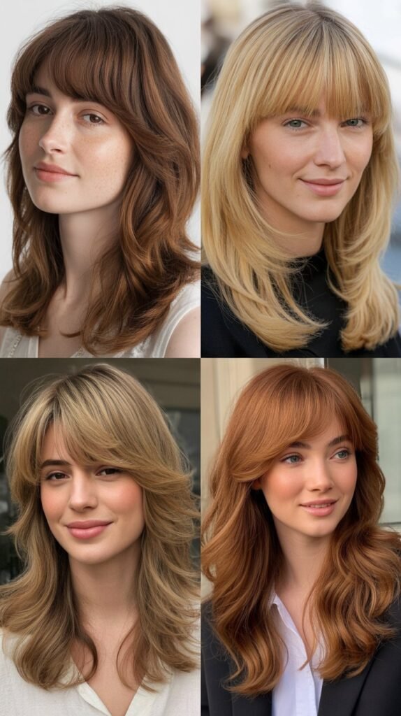 Blunt-Cut Wispy Bangs with Long Layers