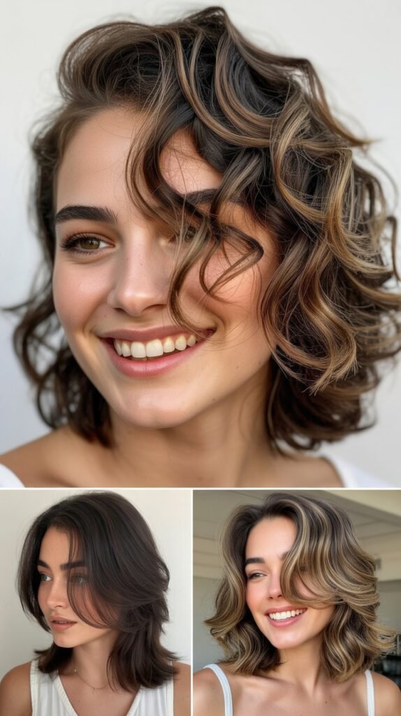  Bohemian Side Swept Curls